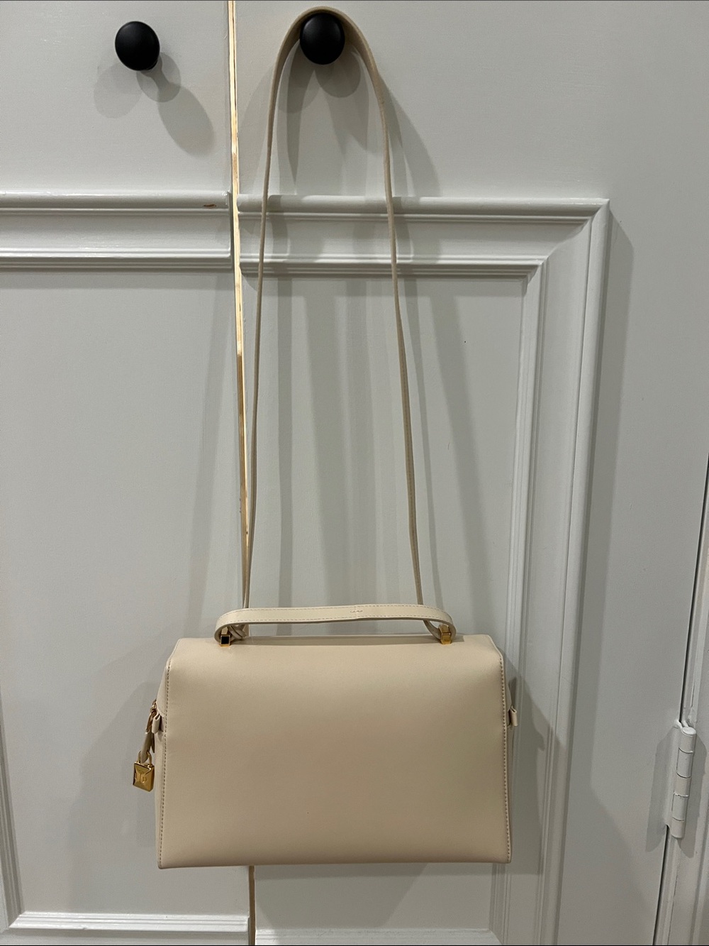 Loro Piana Cream Leather Crossbody with Gold-Tone Accent - Picture 5 of 10